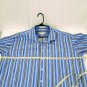 Pronto Uomo 100% Cotton Non Iron Mens Dress Shirt Size XXL Blue Striped