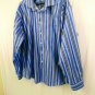 Pronto Uomo 100% Cotton Non Iron Mens Dress Shirt Size XXL Blue Striped