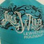 Shes Wild Lewiston Roundup Baseball Cap Teal Bling Cross Distressed Adjustable