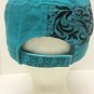 Shes Wild Lewiston Roundup Baseball Cap Teal Bling Cross Distressed Adjustable