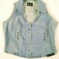 Vintage Western Ethics Light Blue Cotton Denim Vest Girls Size Large