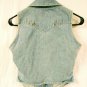 Vintage Western Ethics Light Blue Cotton Denim Vest Girls Size Large