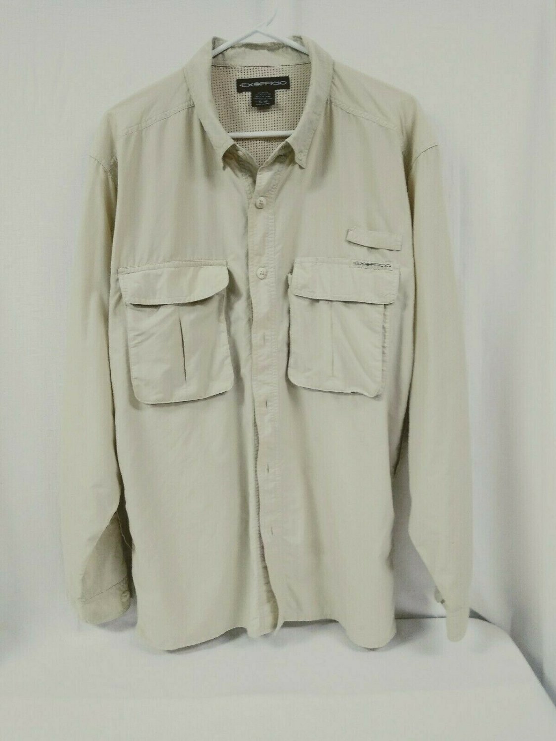 Exofficio Vented Lightweight Sporting Shirt Long Sleeve Button Down Mens XL NICE