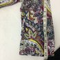 Dana Buchman Blouse Top Womens Size XL Paisly Multi Color Button Up 3/4 Sleeve