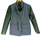 Rock & Republic Womens Jacket Faux Leather Quilted Sleeves Fully Lined Size XS