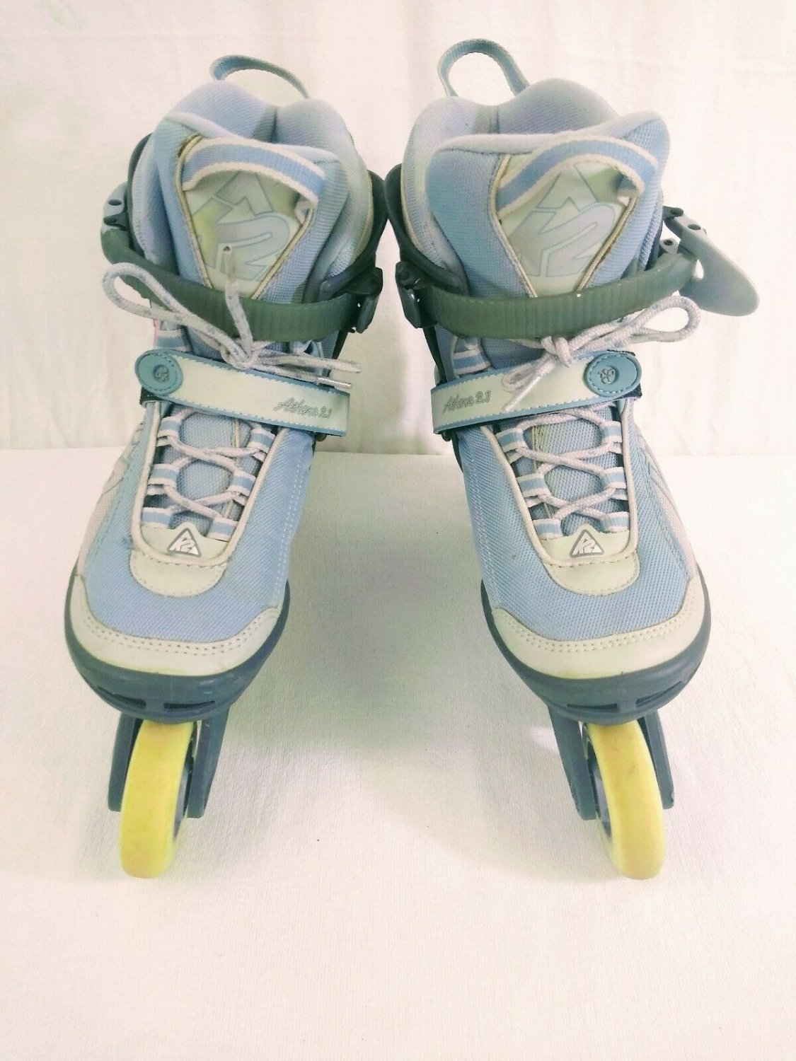 K2 Athena 2.1 Womens Blue Grey Inline  Rollerblades Breast Cancer Size 8.5 W