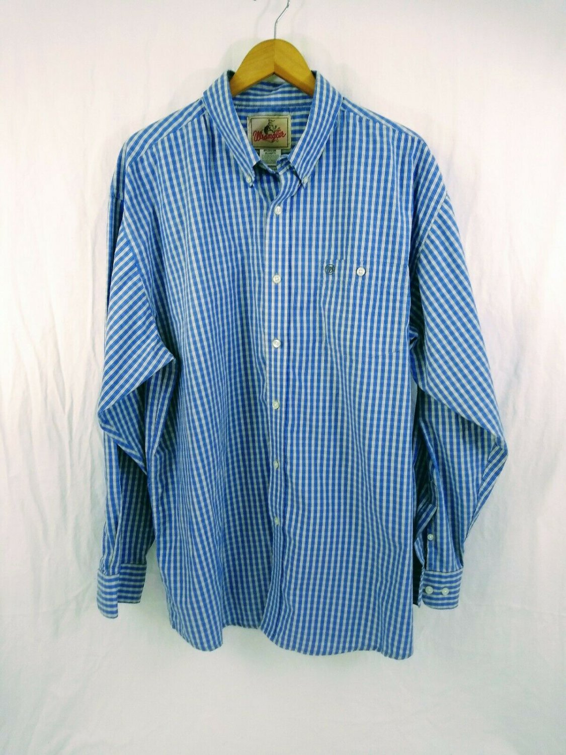 Classic Cut Wrangler Cotton Blend Long Sleeve Button Up Shirt Men's Size XXL