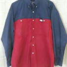 Vintage Chaps Ralph Lauren Red/Blue Block Button Long Sleeve Shirt Men's M 90’s