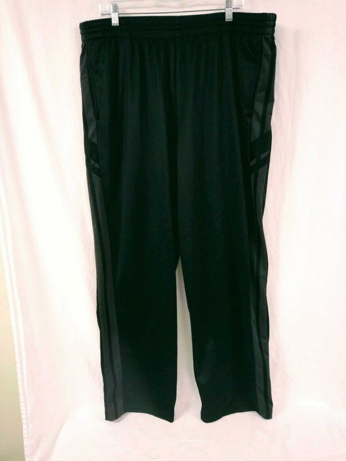Tek Gear Satiny Feel Polyester Black Training Pants Pockets Size 3XL Tall