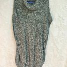 Woman Within Knit Sweater Cowl Neck Womans Medium Black/white 33”