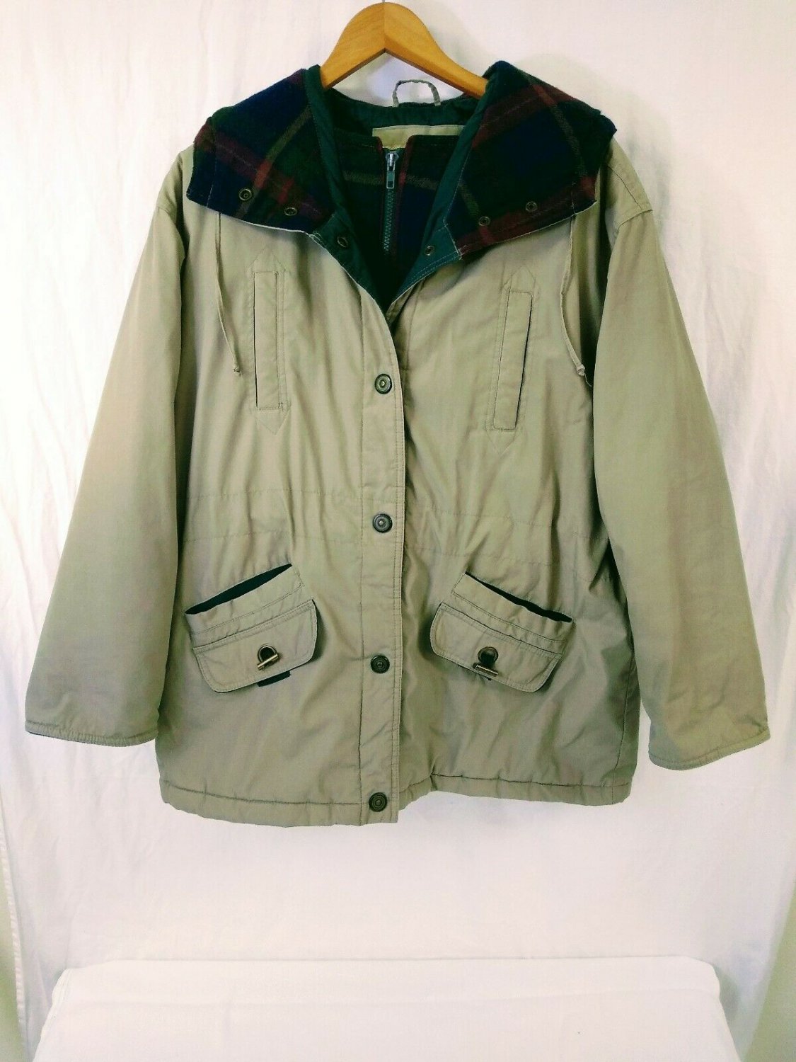 Current Seen Jacket Mens Large Vintage Tan Cotton Blend  Quilted lining Coat