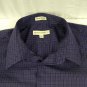 Pronto Uomo No Iron 100% Cotton Black Gray Small Chex Mens Dress Shirt Size XXL
