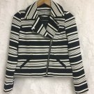 Bagatelle Jacket Stripe Blazer Jacket Womens XS Black White Stripe