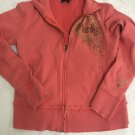 Hurley Zip Up Womens Size Medium Logo Sweatshirt Jacket Coral