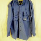 Cabela's Guidewear Vented Button Up Long Sleeve Blue Mens Shirt Size L Regular