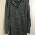 Susan Graver Sparkley Jacket Top Long Womens Medium Metallic