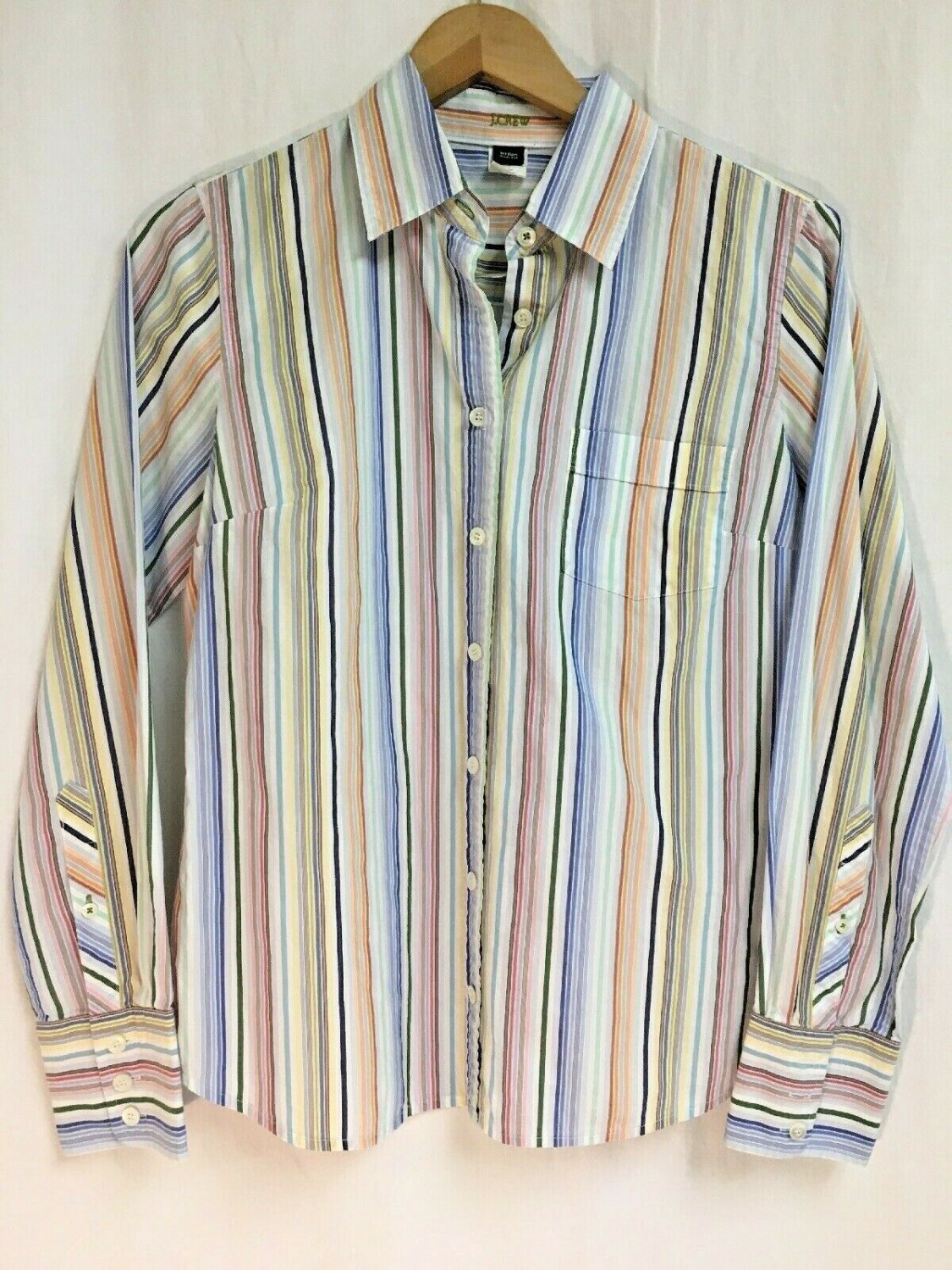 Jcrew Blouse Womens Medium Slim Fit Multi Color Blouse Long Sleeve