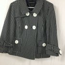 John Paul Richard Jacket Polka Dot 3/4 Sleeve Womens M Navy Career Blazer