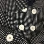 John Paul Richard Jacket Polka Dot 3/4 Sleeve Womens M Navy Career Blazer