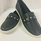 J Slides Shoes Slip On Loafers Black With Studs And Faux Pearls Womens 10