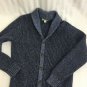 Cherokee Sweater Button Front Womens L 12-14 cable Knit Cardigan Cotton Blue