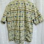 WOOLRICH Cream Fish Stripe Men's Short Sleeved Shirt Size L NICE