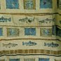 WOOLRICH Cream Fish Stripe Men's Short Sleeved Shirt Size L NICE