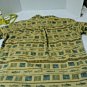 WOOLRICH Cream Fish Stripe Men's Short Sleeved Shirt Size L NICE