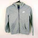 Nike Gray Cotton/Polyester Kids Zip Up Hoodie Size Medium VERY NICE
