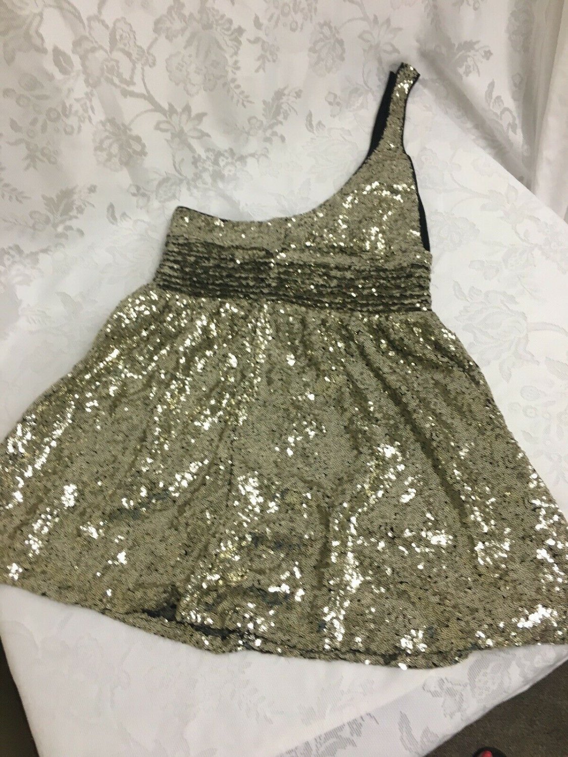 XXI Exclusive Dress Sequins One Strap Womens Large Forever 21 Short Summer