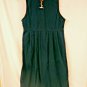 Christopher & Banks Dress Full Length Pleated Bird Houses in Winter Blue Size S