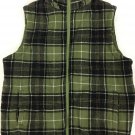 Coffeeshop Vest Wool/rayon Womens Large Green Plaid