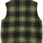 Coffeeshop Vest Wool/rayon Womens Large Green Plaid