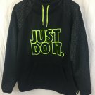 Nike Therma Fit Hoodie Just Do It  Size XL Black Neon Yellow Active Wear