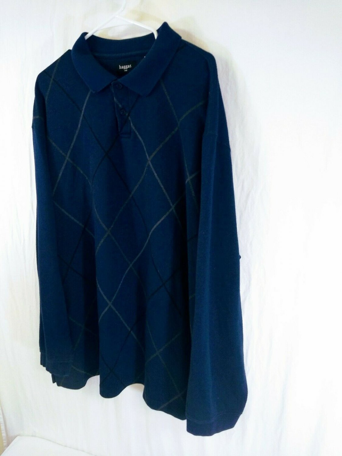 Haggar Cotton/Polyester Argyle Pull Over Long Sleeve Sweater Mens Size XXXL
