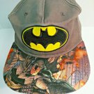 DC Comics Batman Snap Back Baseball Cap Grey Denim Body Batman Graphics Bill