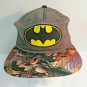 DC Comics Batman Snap Back Baseball Cap Grey Denim Body Batman Graphics Bill