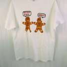 Port and Company Cotton Medium Weight White T-Shirt Gingerbread Adult Size M
