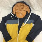 American Rag Cotton Blend Navy Blue Orange Zip Up Hoodie Size Medium