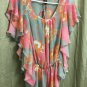 INC Blouse Womens Size 6 Sheer Butterfly Sleeves Elastic Waist