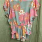 INC Blouse Womens Size 6 Sheer Butterfly Sleeves Elastic Waist