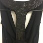 BCX Tank Top Womens Med Racerback Sequins Cowl Neck Black Stretch