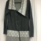 Vanity Zip Up Jacket Sweatshirt Women’s M Lace Charcoal Gray Side Zip Collar