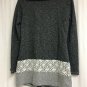 Vanity Zip Up Jacket Sweatshirt Women&acirc;��s M Lace Charcoal Gray Side Zip Collar