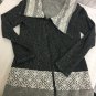 Vanity Zip Up Jacket Sweatshirt Women&acirc;��s M Lace Charcoal Gray Side Zip Collar