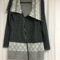 Vanity Zip Up Jacket Sweatshirt Women&acirc;��s M Lace Charcoal Gray Side Zip Collar