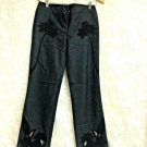 Express Jeans Stretch Cutouts Womens 7/8 Floral Leather