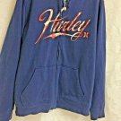 Hurley Zip Up Hoodie Sherpa Lined Blue Red Mens Large Sweatshirt