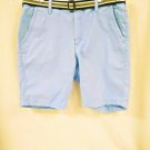 Express 100% Cotton Shorts Light Blue Matching Belt Mens Size 36 VERY NICE
