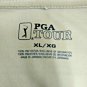 PGA Tour Short Sleeved Golf Shirt Beige Black Striped Mens Size XL Very Nice